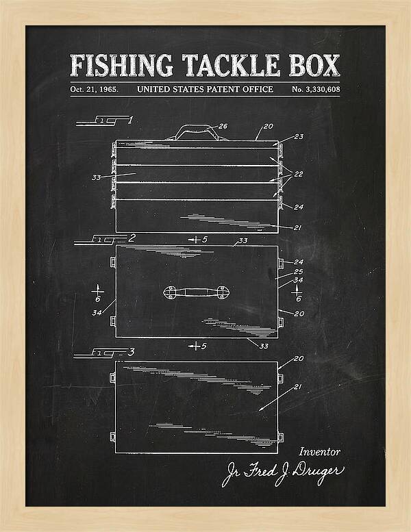 Fishing Tackle Box Chalkboard Patent Us3330608a
