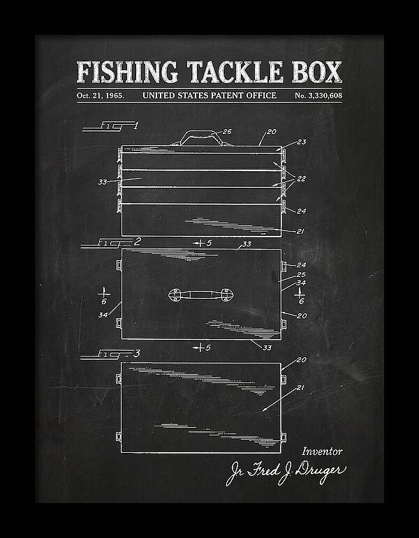 Fishing Tackle Box Chalkboard Patent Us3330608a