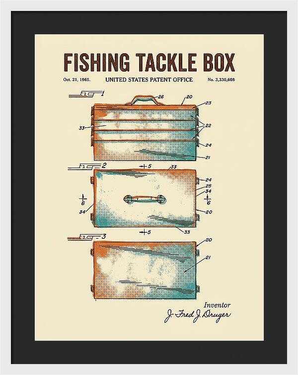 Fishing Tackle Box Retro Patent Us3330608a