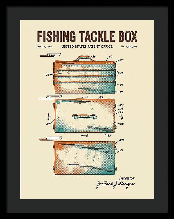 Fishing Tackle Box Retro Patent Us3330608a