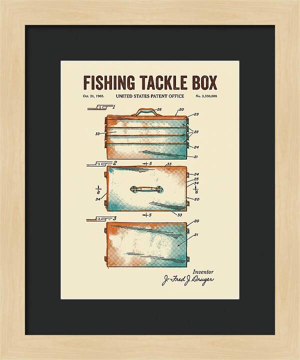 Fishing Tackle Box Retro Patent Us3330608a