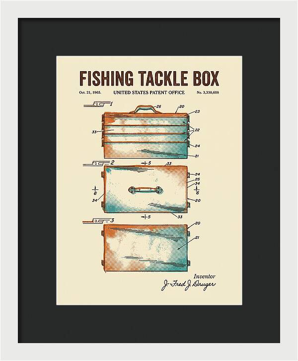 Fishing Tackle Box Retro Patent Us3330608a