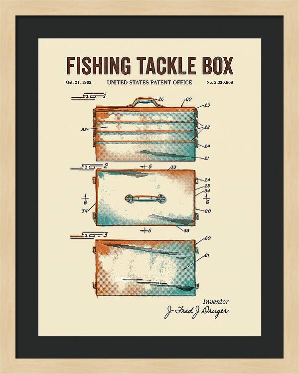 Fishing Tackle Box Retro Patent Us3330608a