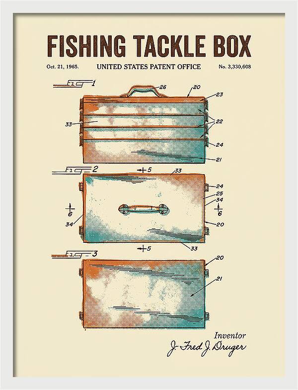 Fishing Tackle Box Retro Patent Us3330608a