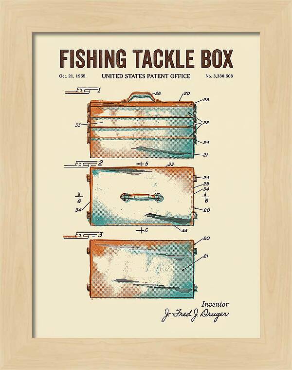 Fishing Tackle Box Retro Patent Us3330608a