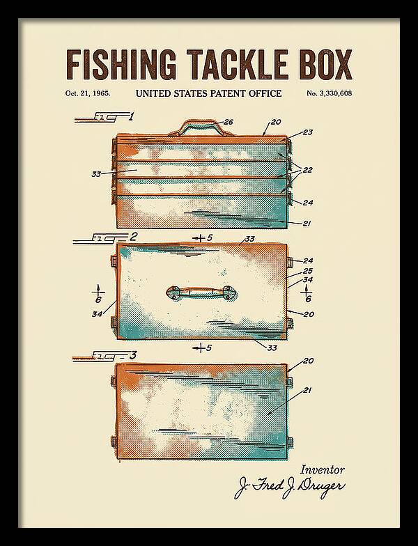 Fishing Tackle Box Retro Patent Us3330608a