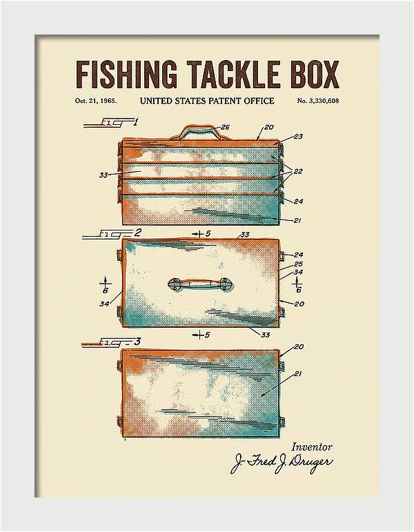 Fishing Tackle Box Retro Patent Us3330608a
