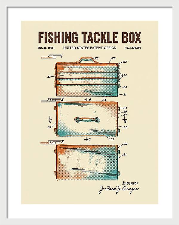 Fishing Tackle Box Retro Patent Us3330608a