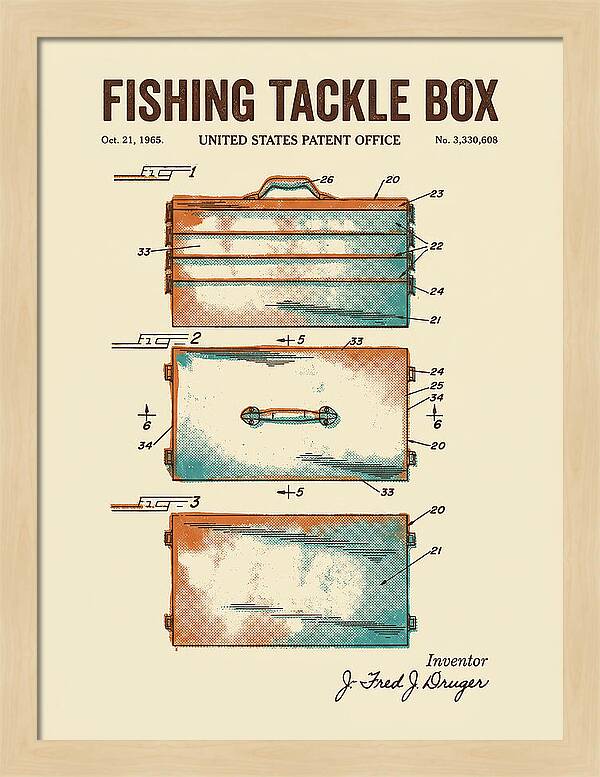 Fishing Tackle Box Retro Patent Us3330608a