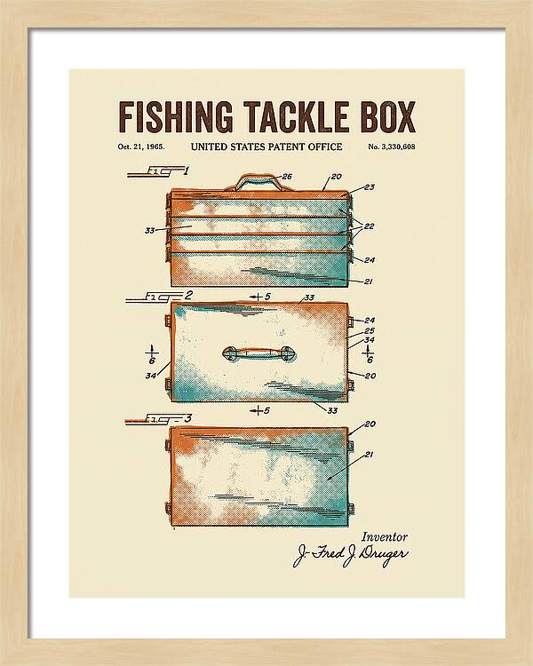 Fishing Tackle Box Retro Patent Us3330608a