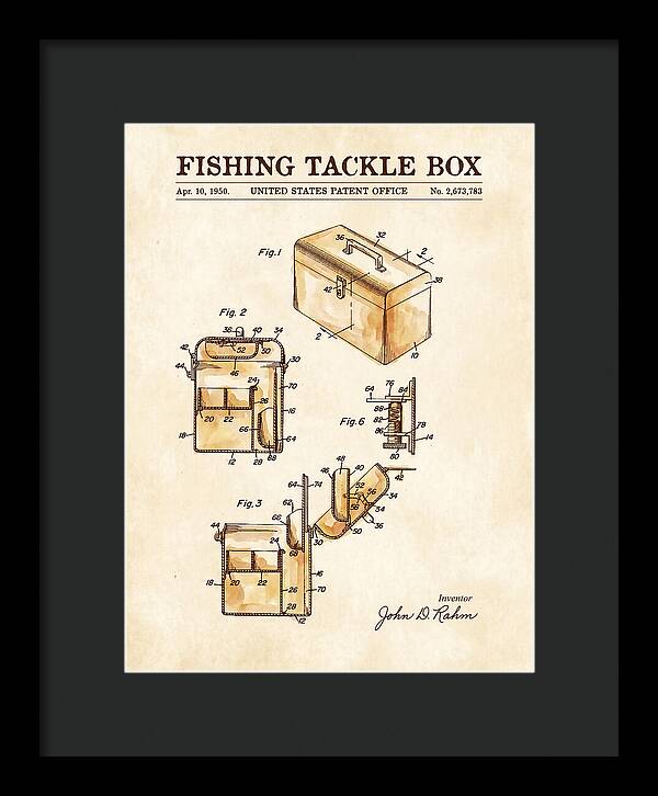 Fishing Tackle Box Watercolor Patent Us2673783a