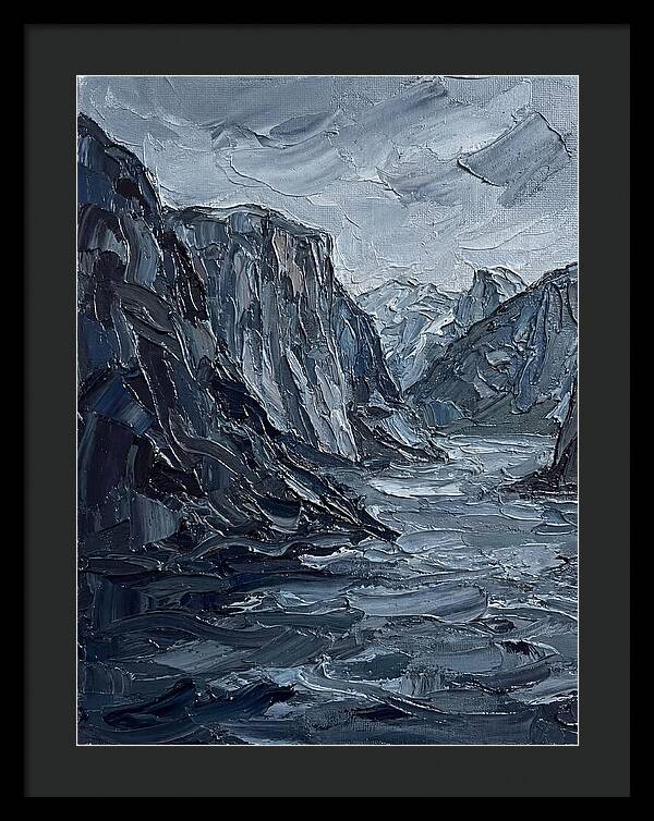 Fjord Landscape In Monochrome
