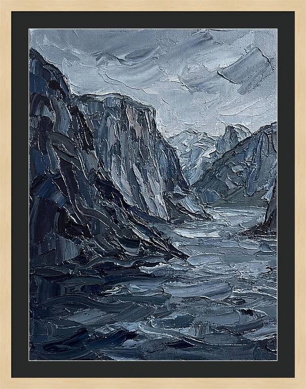 Fjord Landscape In Monochrome