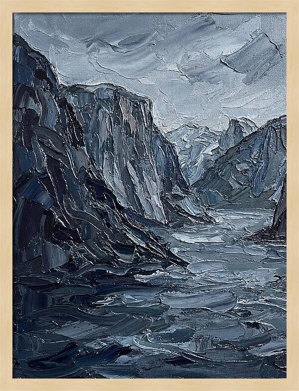 Fjord Landscape In Monochrome