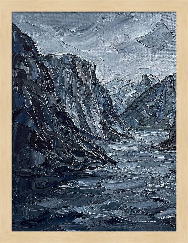 Fjord Landscape In Monochrome