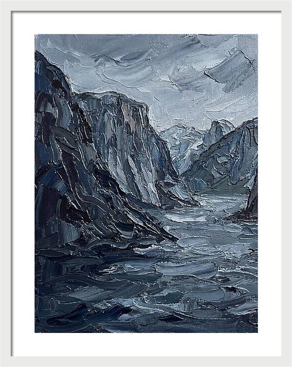 Fjord Landscape In Monochrome