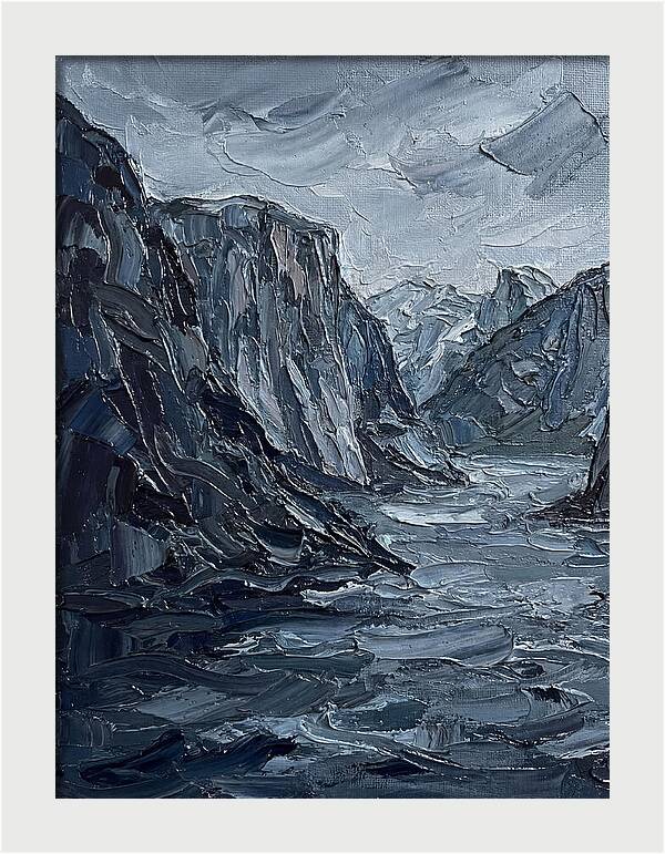 Fjord Landscape In Monochrome