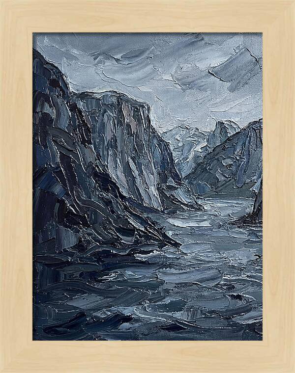 Fjord Landscape In Monochrome