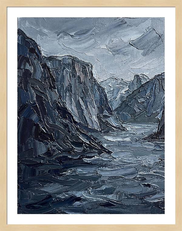 Fjord Landscape In Monochrome