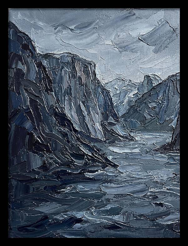 Fjord Landscape In Monochrome