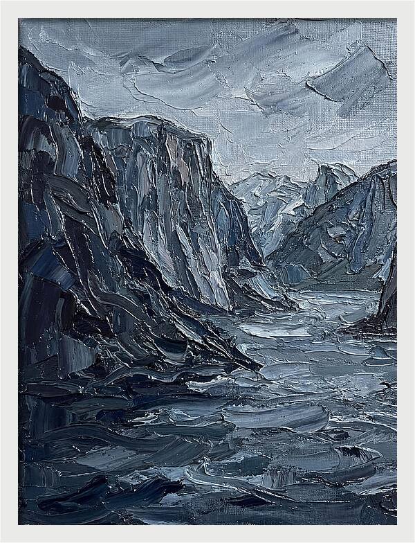 Fjord Landscape In Monochrome