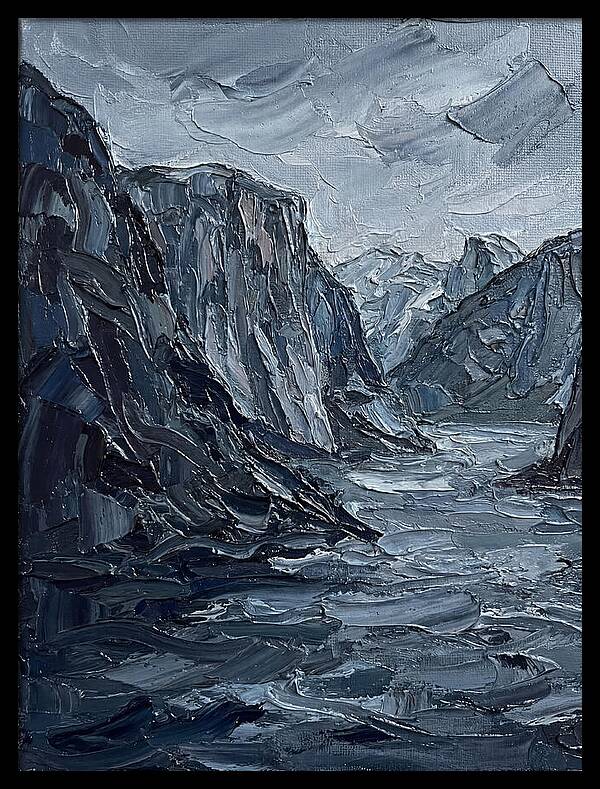 Fjord Landscape In Monochrome
