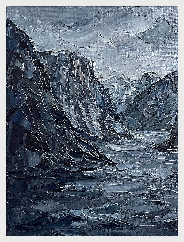 Fjord Landscape In Monochrome