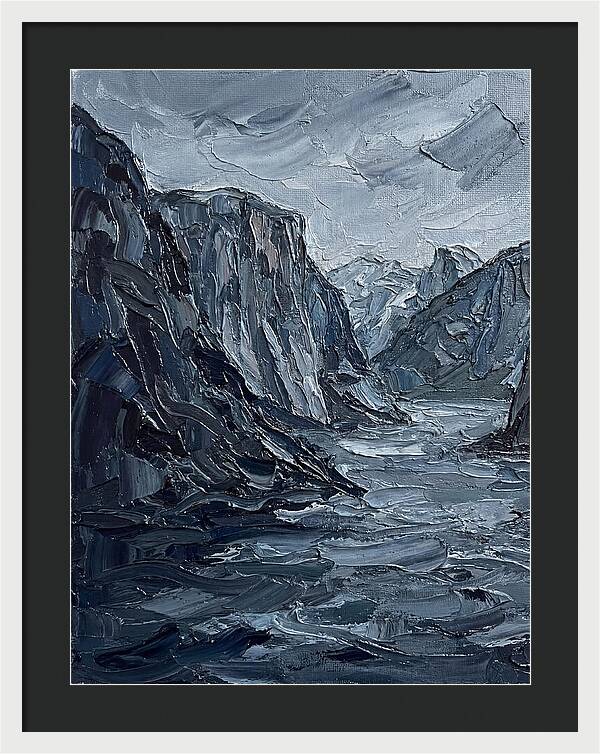 Fjord Landscape In Monochrome