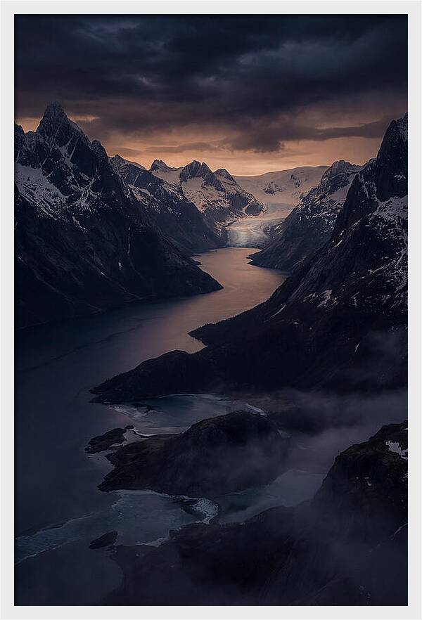 Fjord Under Twilight Skies
