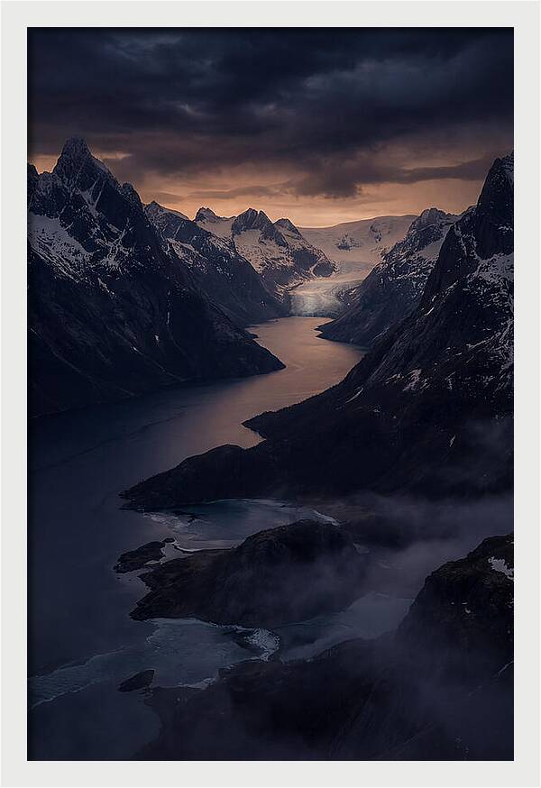Fjord Under Twilight Skies