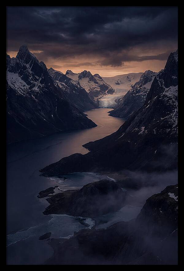 Fjord Under Twilight Skies