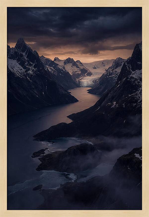 Fjord Under Twilight Skies