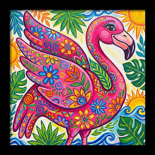 Flamingo Folk Art