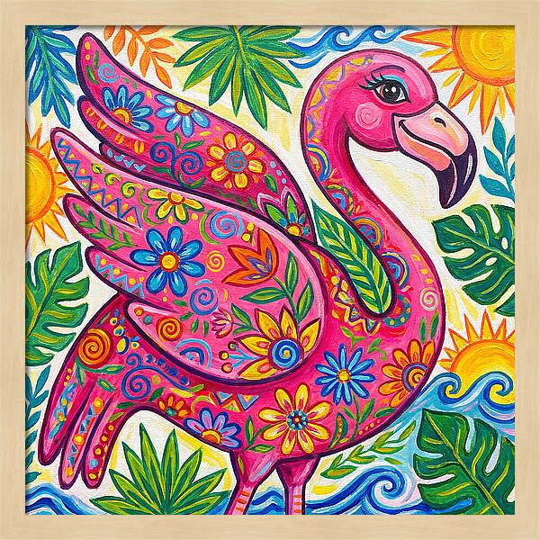 Flamingo Folk Art
