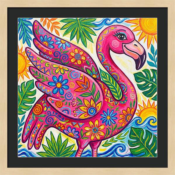 Flamingo Folk Art