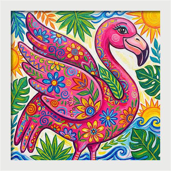 Flamingo Folk Art