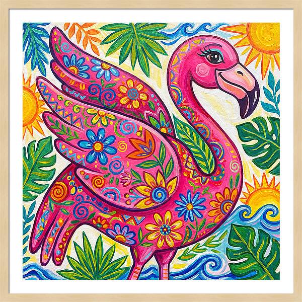 Flamingo Folk Art