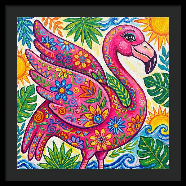 Flamingo Folk Art