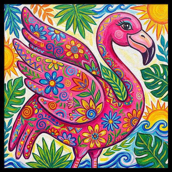 Flamingo Folk Art