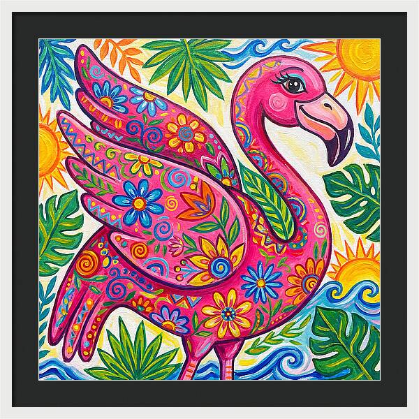 Flamingo Folk Art