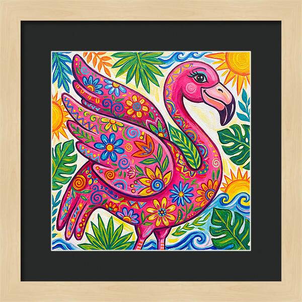 Flamingo Folk Art