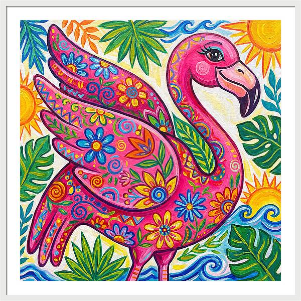 Flamingo Folk Art