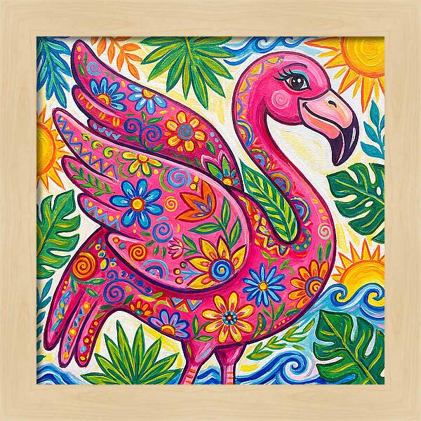 Flamingo Folk Art