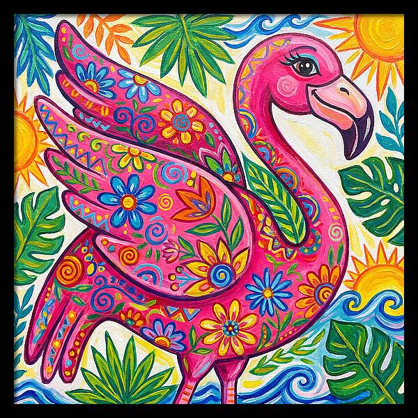 Flamingo Folk Art