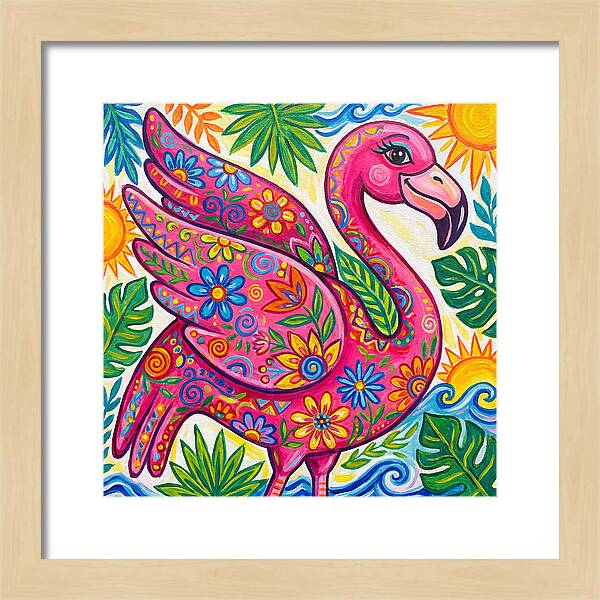 Flamingo Folk Art