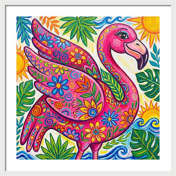 Flamingo Folk Art