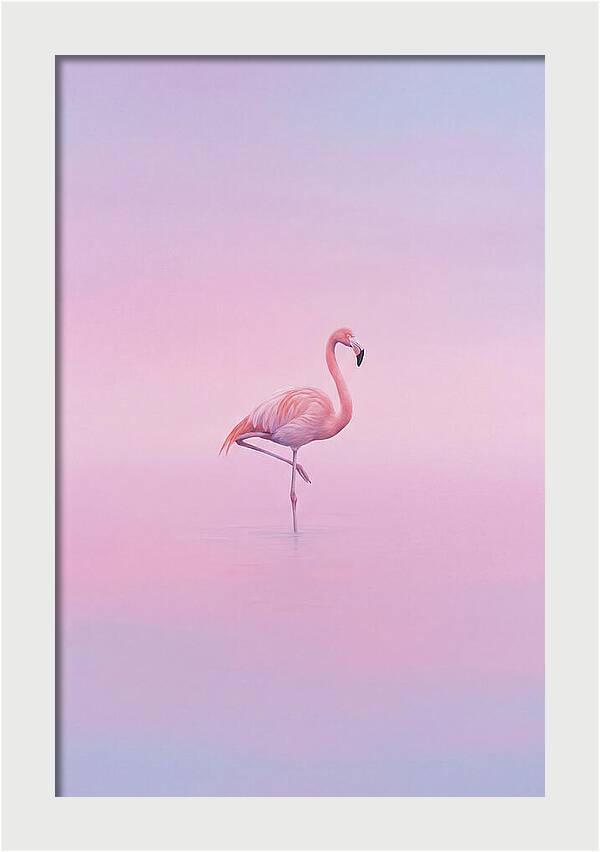 Flamingo In Serene Waters