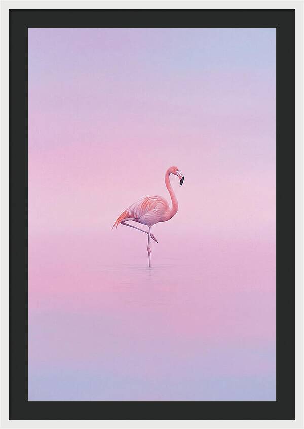 Flamingo In Serene Waters