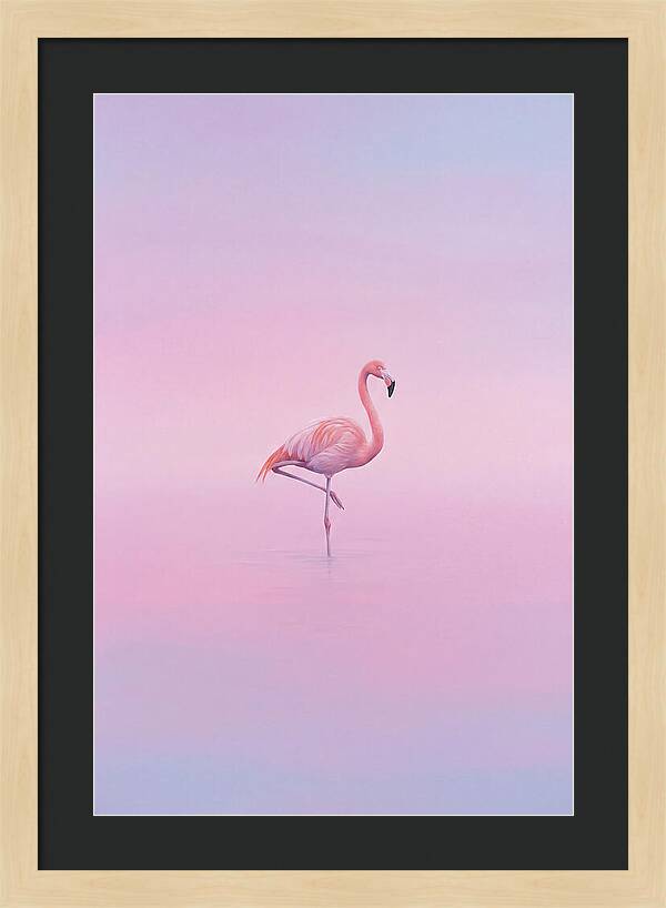 Flamingo In Serene Waters