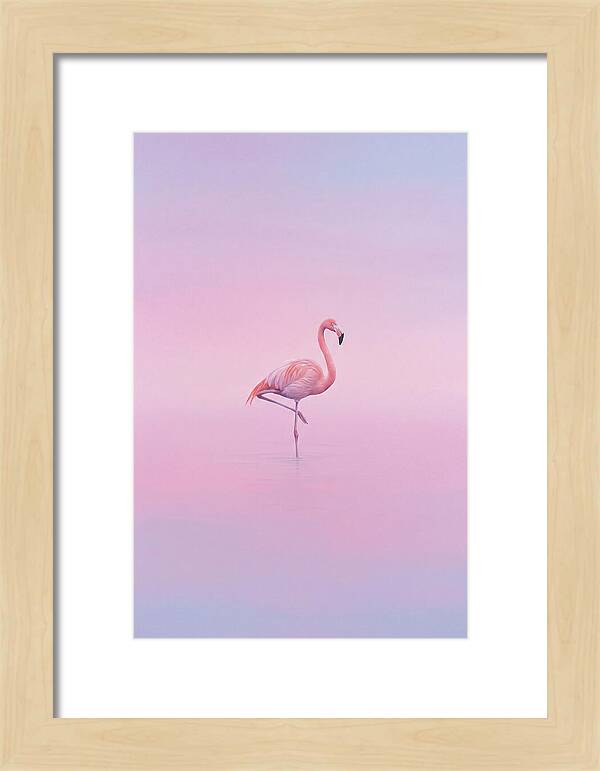 Flamingo In Serene Waters